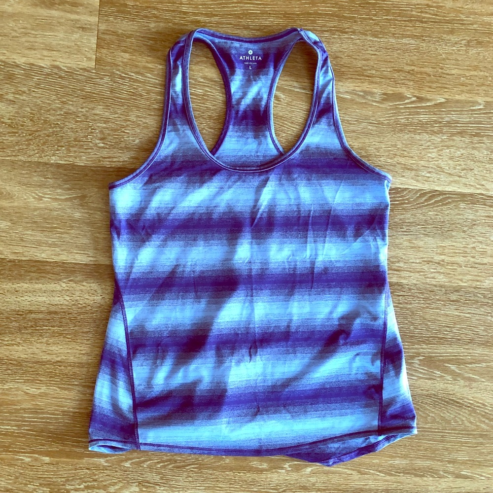 Blue striped Athleta tank top